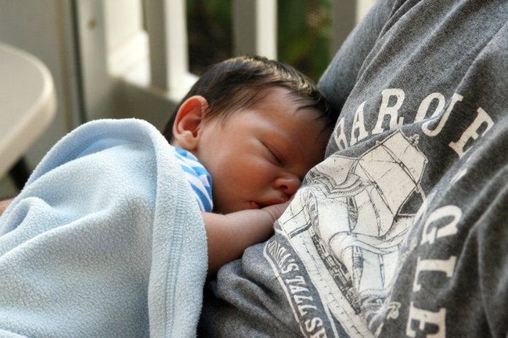 Asleep on Daddy's Chest